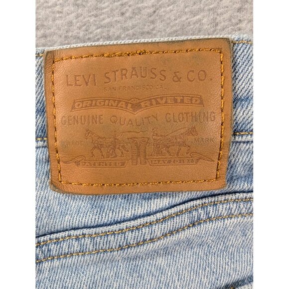 Levis Wedgie Icon Fit Jeans Womens 27 Light Wash High Rise Button Fly Raw Hem - Picture 10 of 16